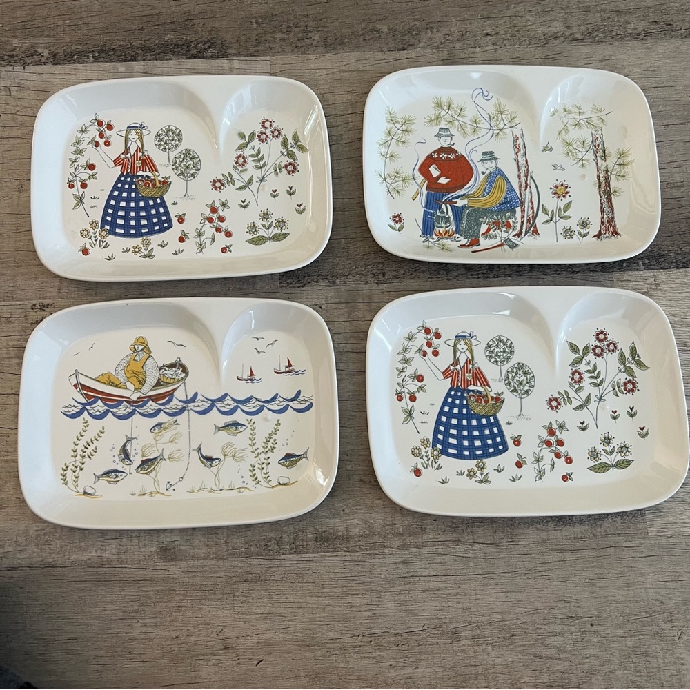 Hand - painted and designed by Turid Gramstad Oliver in the 1960's. VERY RARE